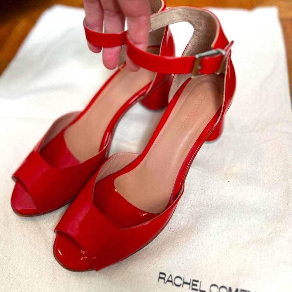 Vintage Rachel Comey Red Patent Leather Peep Toe